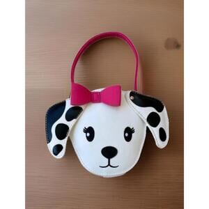 Gymboree Dog Face Purse Kids Handbag Pink Bow Black Ears One Size F2021 Rare